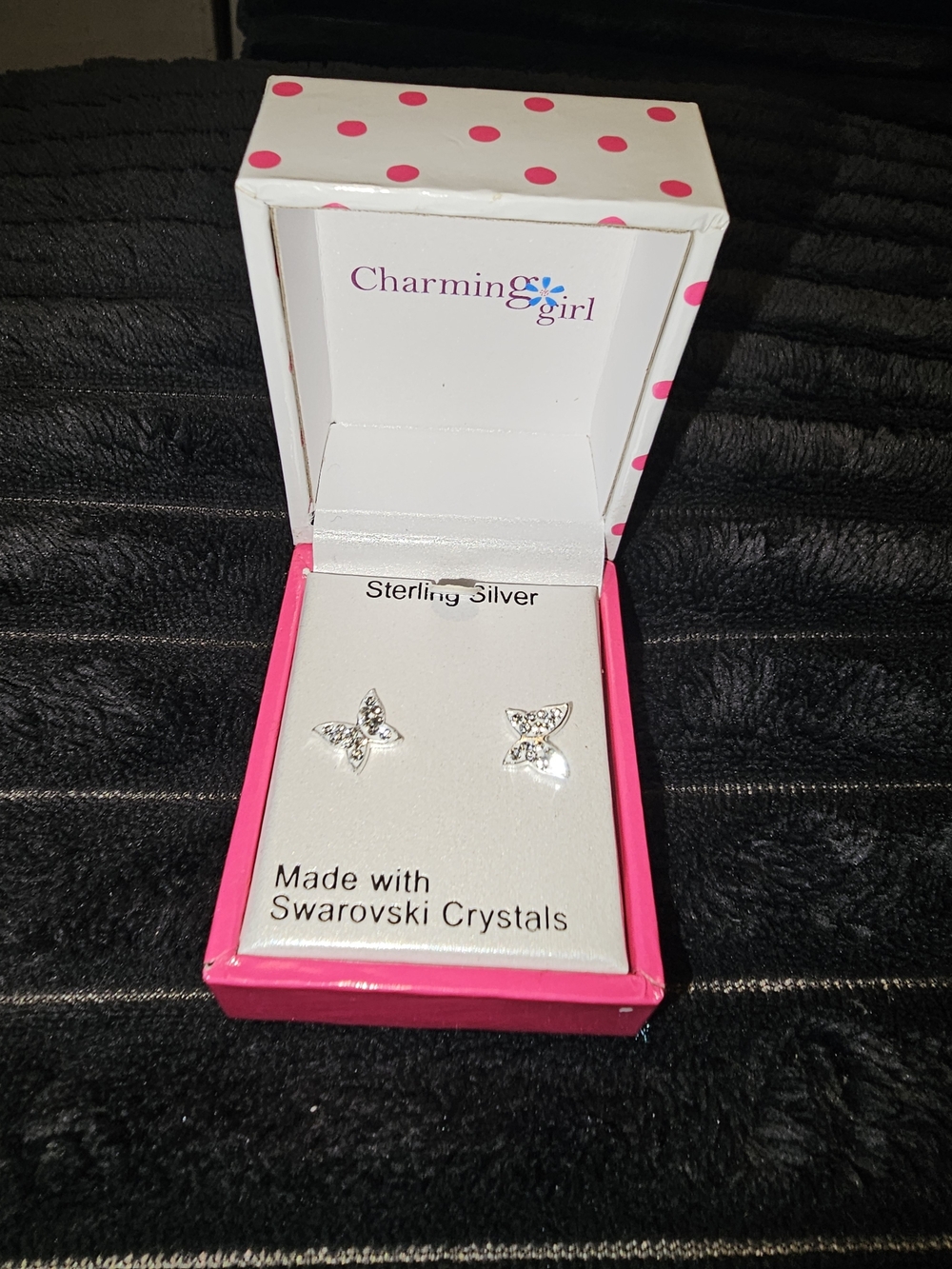 Swarovski Sterling Silver Butterfly Stud Earrings - Silver